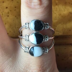 Natural White Buffalo Turquoise Sterling Silver Ring Size 10